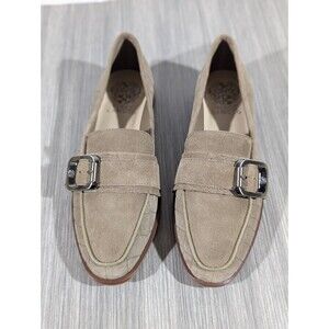 Vince Camuto VC-Cenkanda Tailored Buckle Loafers Size 6.5M / 37 Tan Stone